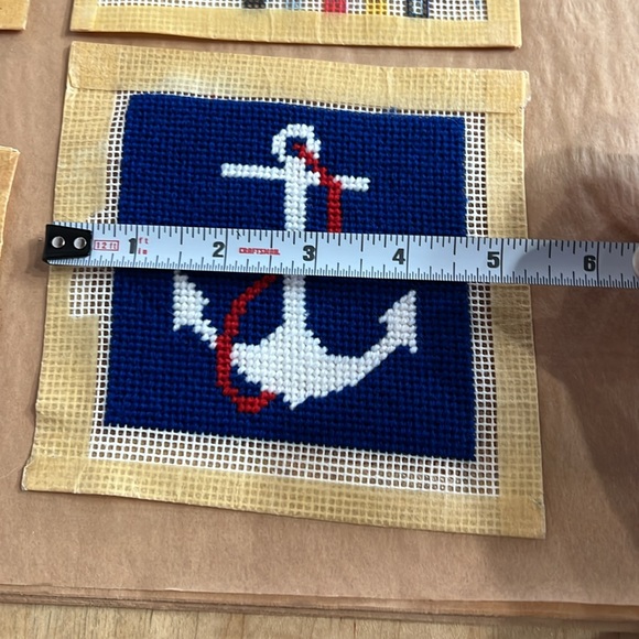 Vintage embroidery set of 4 handmade squares ready to frame. - Picture 3 of 7